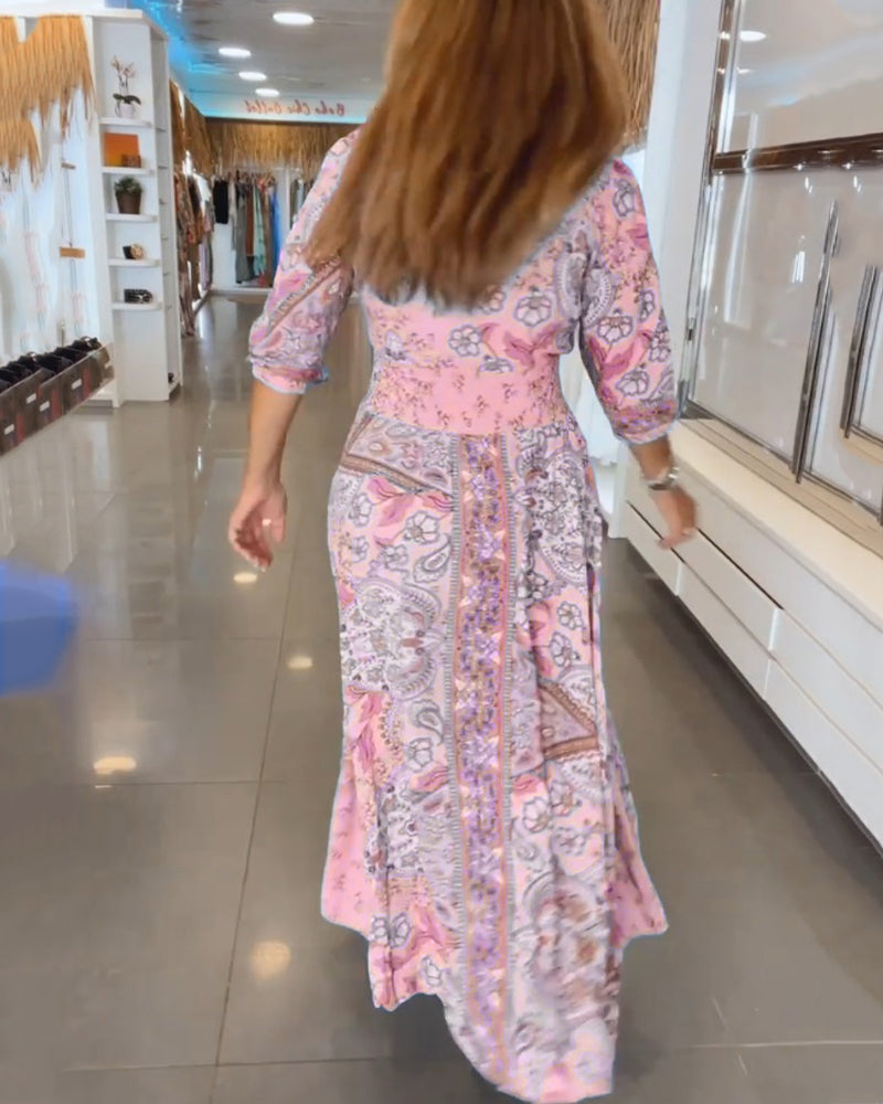 Mia – Rochie de Vacanță Elegantă cu Decolteu în V 