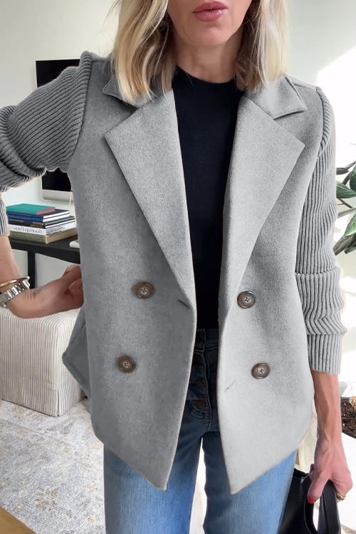 Freya - Blazer Elegant cu Mâneci Tricotate