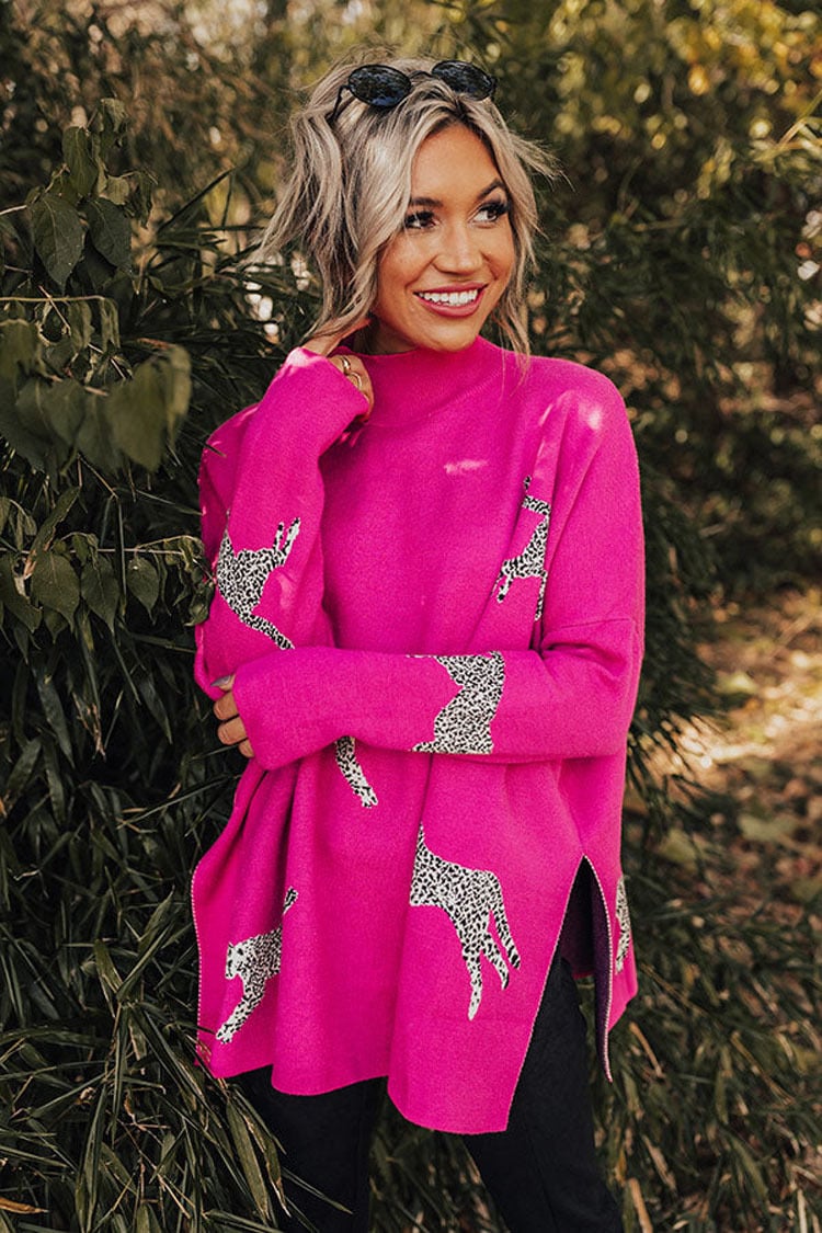 VIDA – BLUZĂ CASUAL VINTAGE CU IMPRIMEU TIGRU ȘI LEOPARD 