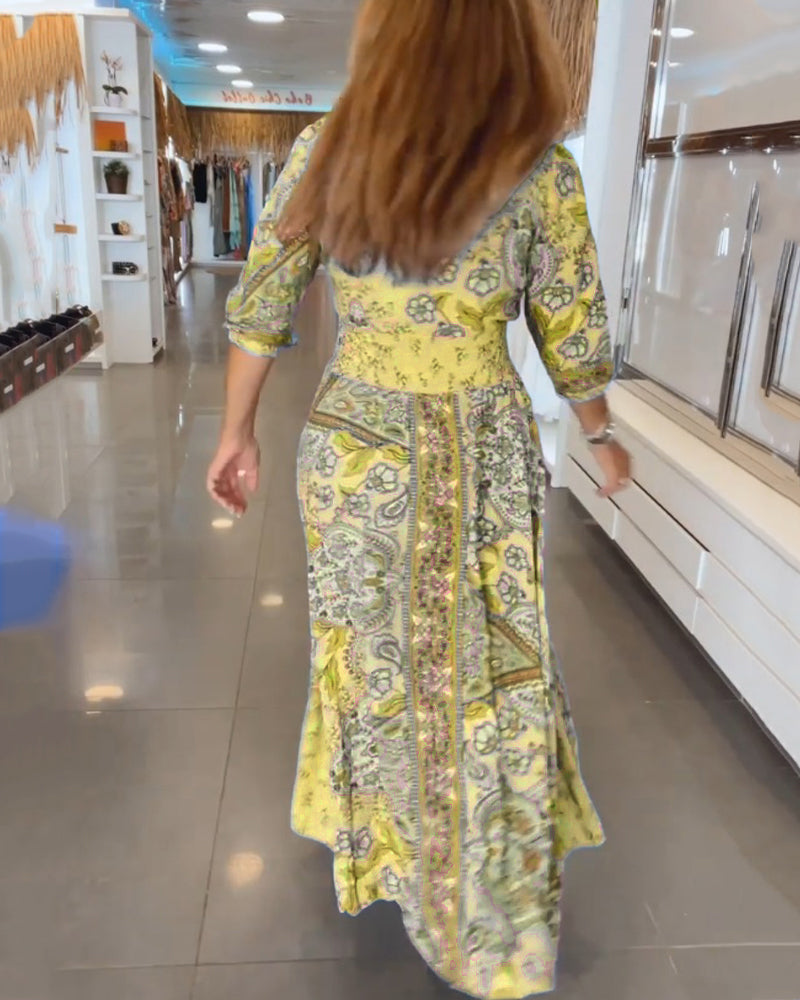 Mia – Rochie de Vacanță Elegantă cu Decolteu în V 