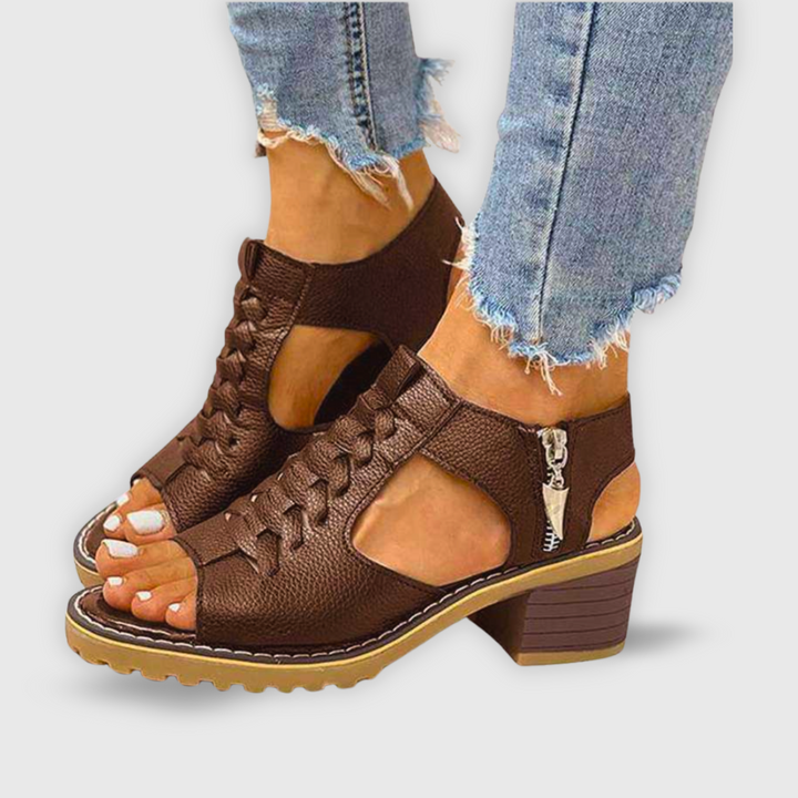 Natalie | Sandale cu toc gros stilate pentru vara