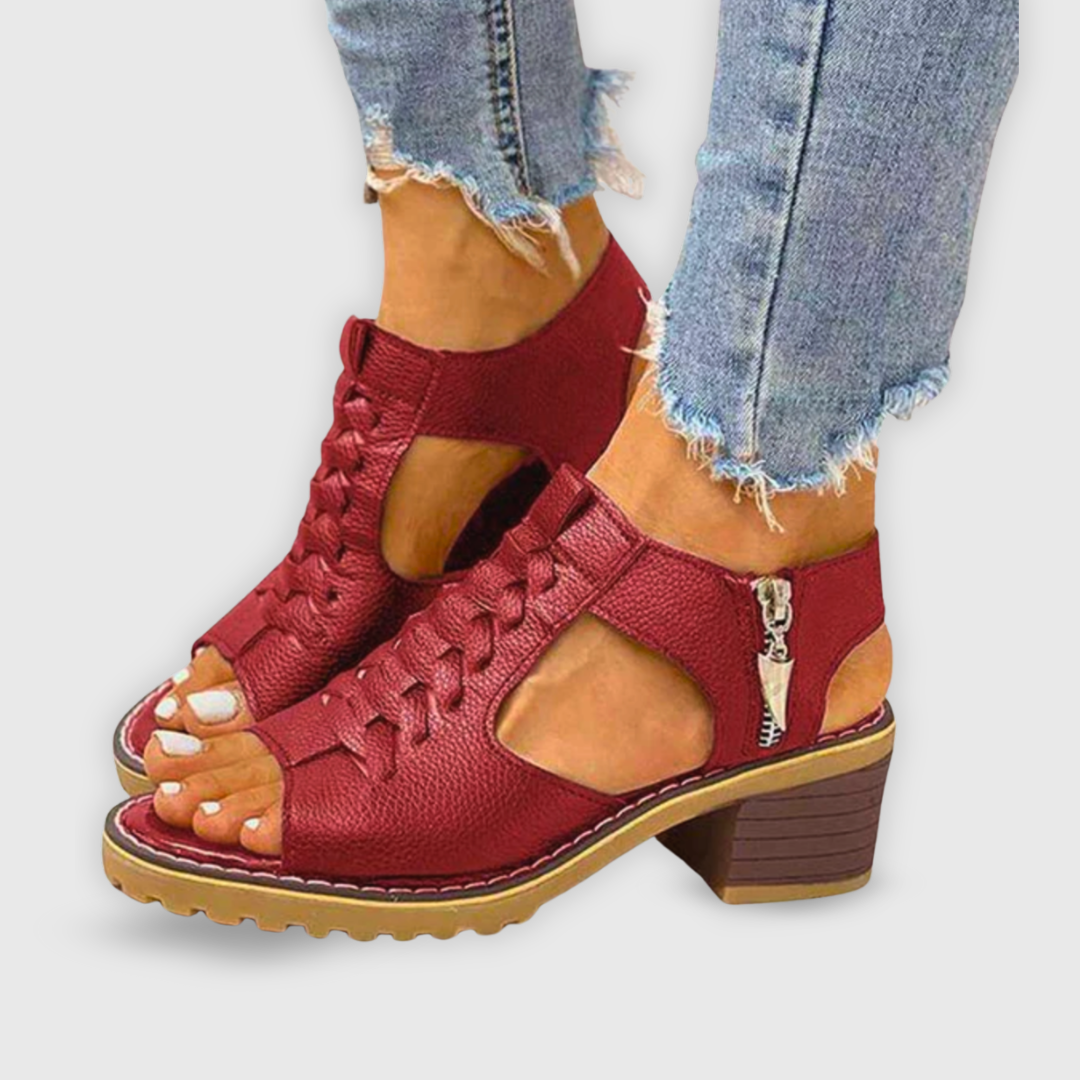 Natalie | Sandale cu toc gros stilate pentru vara