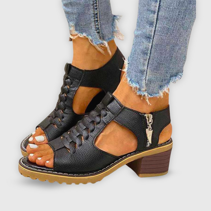 Natalie | Sandale cu toc gros stilate pentru vara