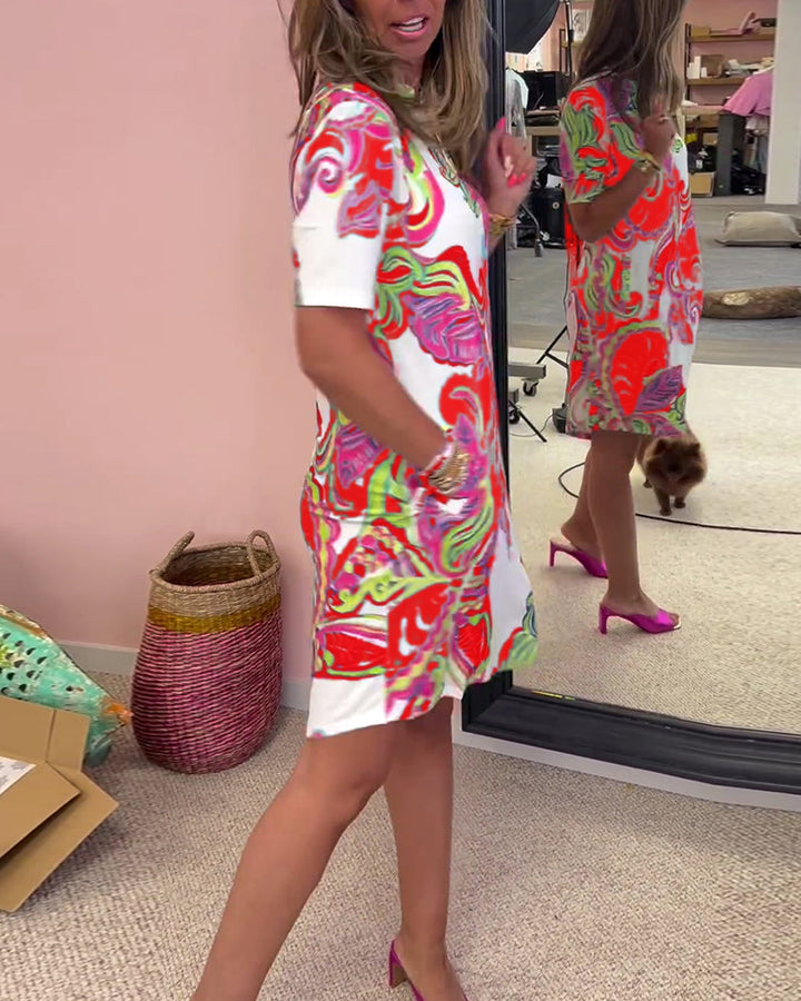 Rochie Slim Fit Cu Imprimare