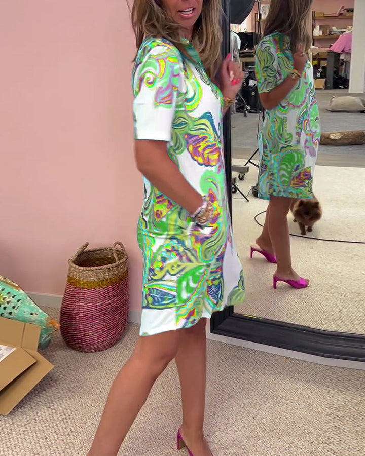 Rochie Slim Fit Cu Imprimare