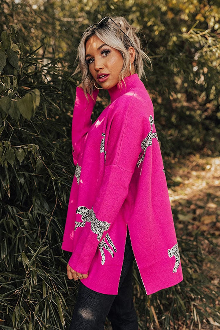 VIDA – BLUZĂ CASUAL VINTAGE CU IMPRIMEU TIGRU ȘI LEOPARD 