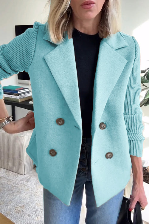Freya - Blazer Elegant cu Mâneci Tricotate