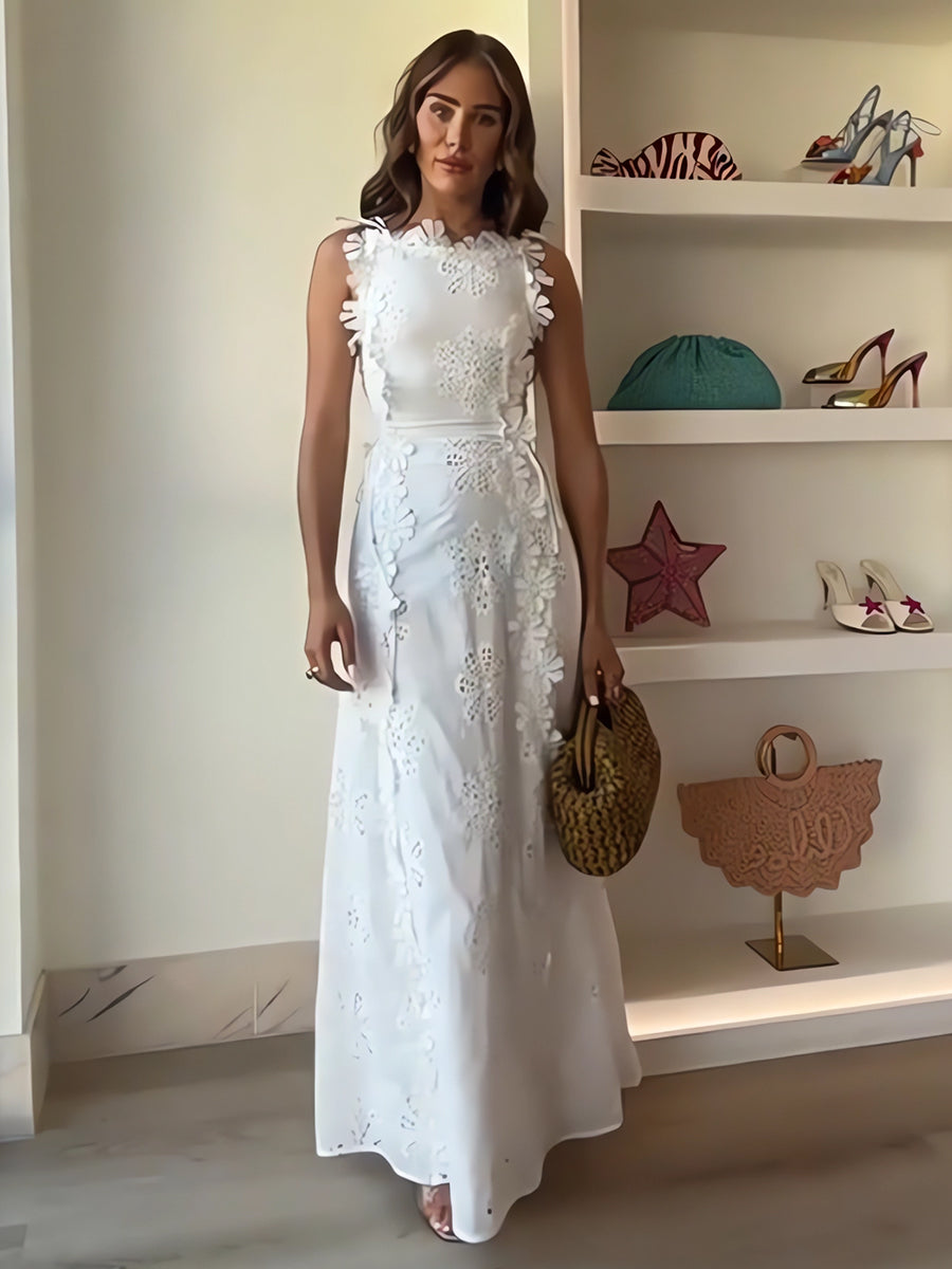 ELENA – ROCHIE MAXI BRODATĂ GARDEN WISPER 