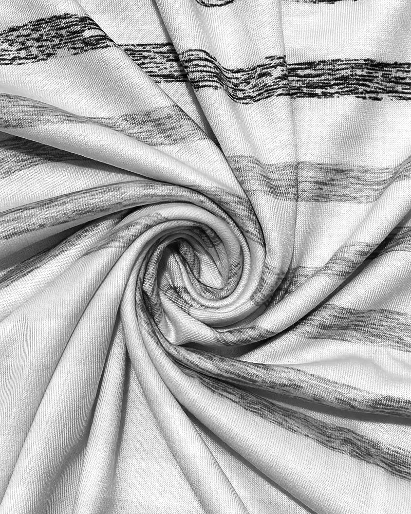 Evelyn – Tricou cu Guler Rotund și Mâneci Scurte, Dungi