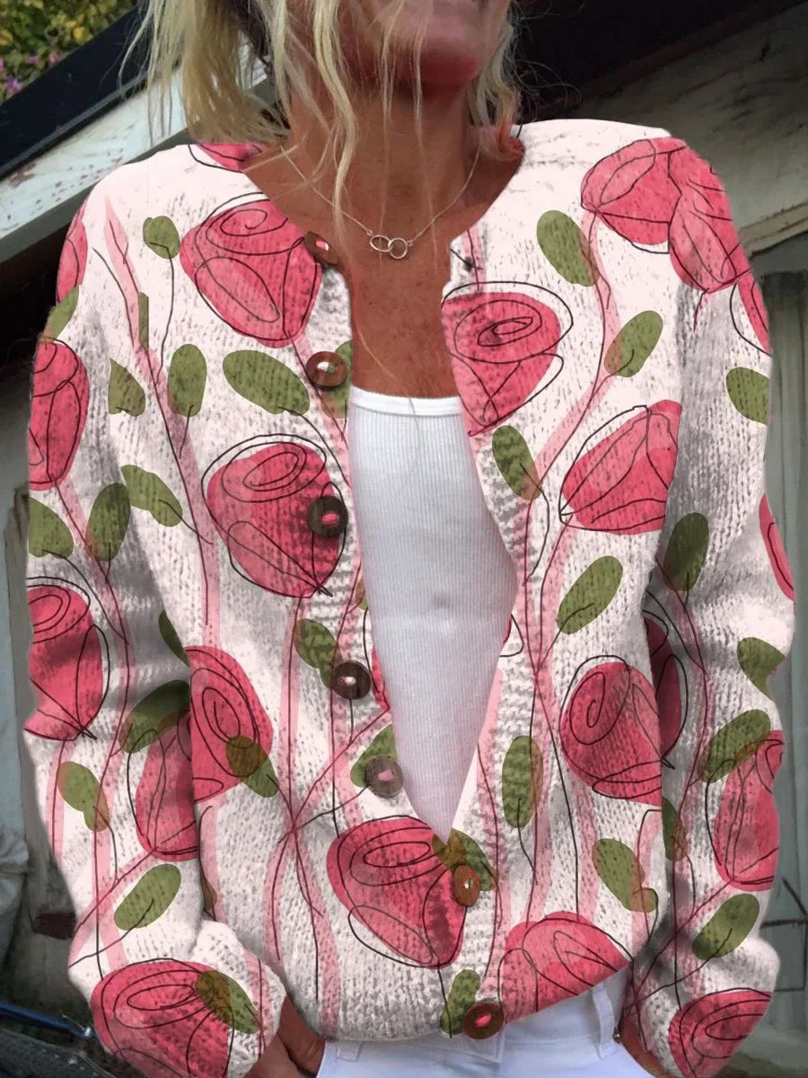 AMALIA | Pulover din tricot cu imprimeu