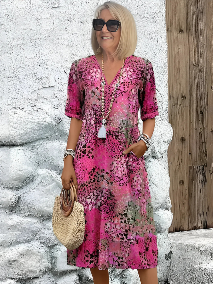 Isabella – Rochie Vibrantă de Lungime Medie