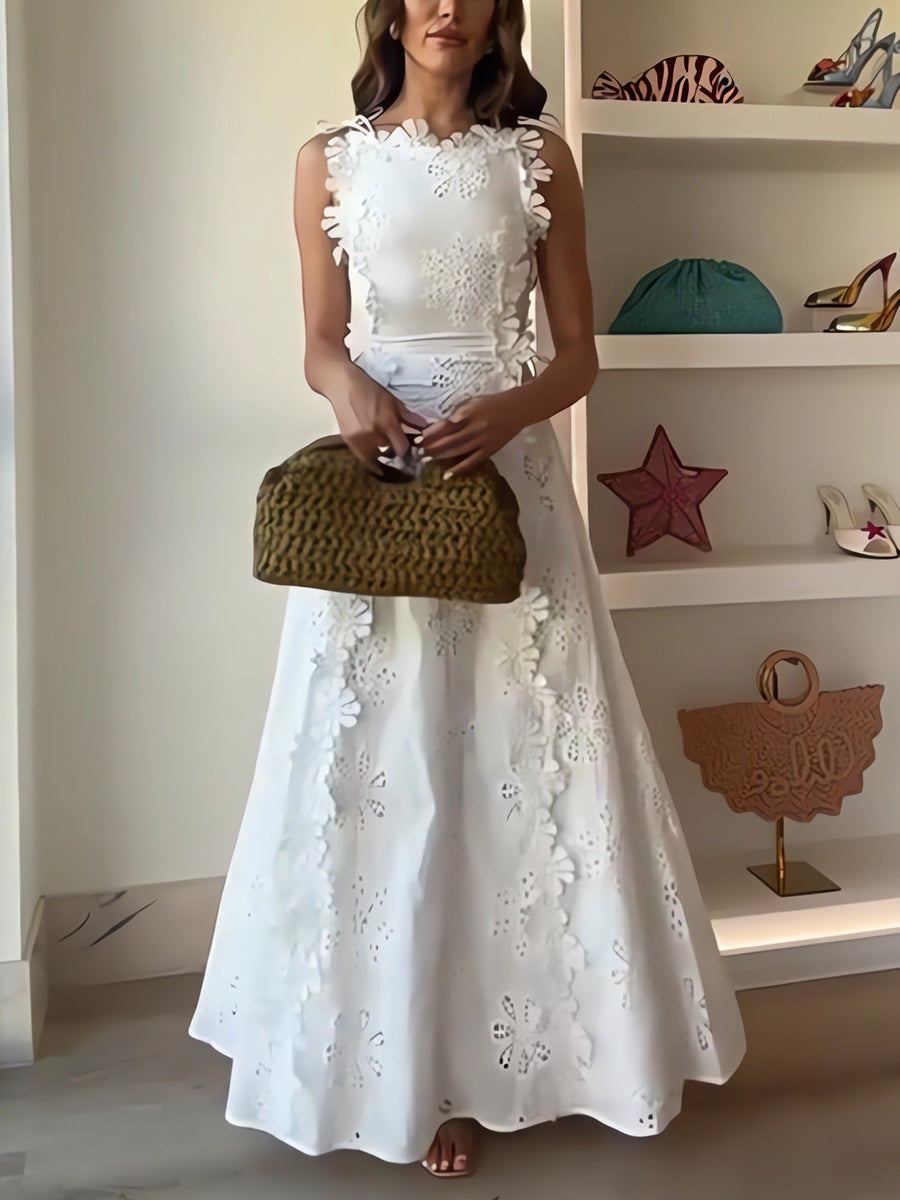 ELENA – ROCHIE MAXI BRODATĂ GARDEN WISPER 