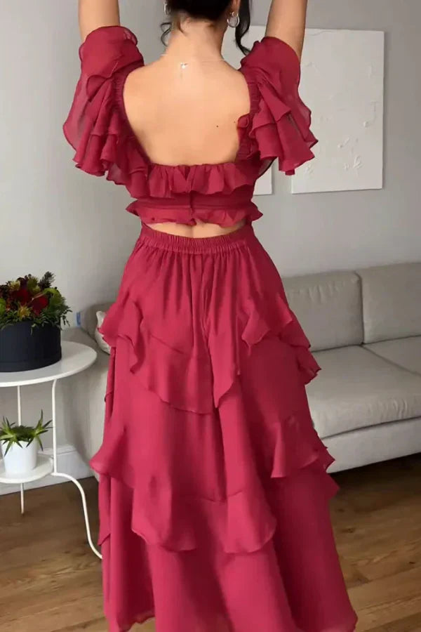 ISABELLA – ROCHIE ROMANTICĂ CU VOLANE CASCADATE 