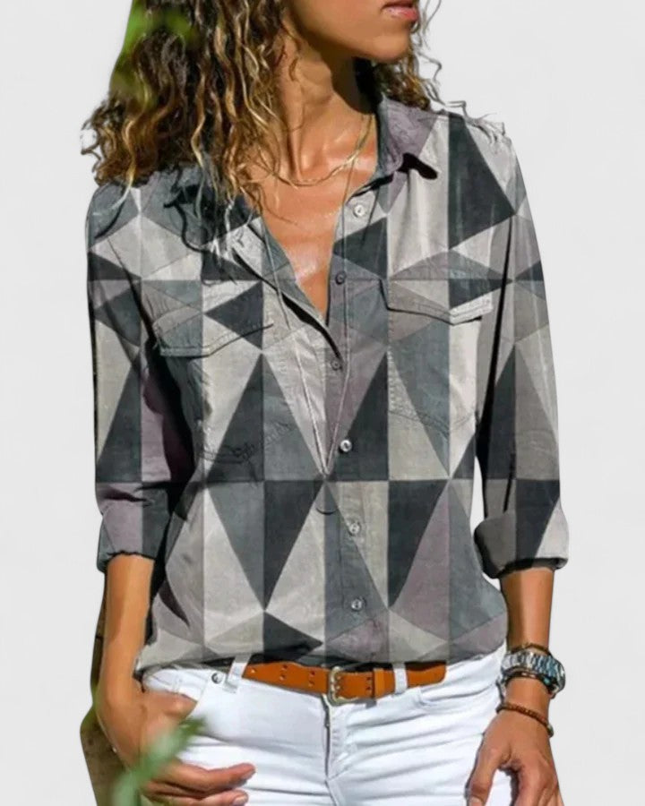 EMILY – BLUZĂ CU BUTONI ÎNFLORATĂ INDIGO 