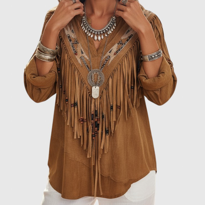 Atena | Bluză Vintage cu Model Etnic