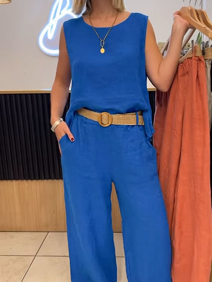 Audrey – Salopetă de Vară Ușoară fără Mâneci