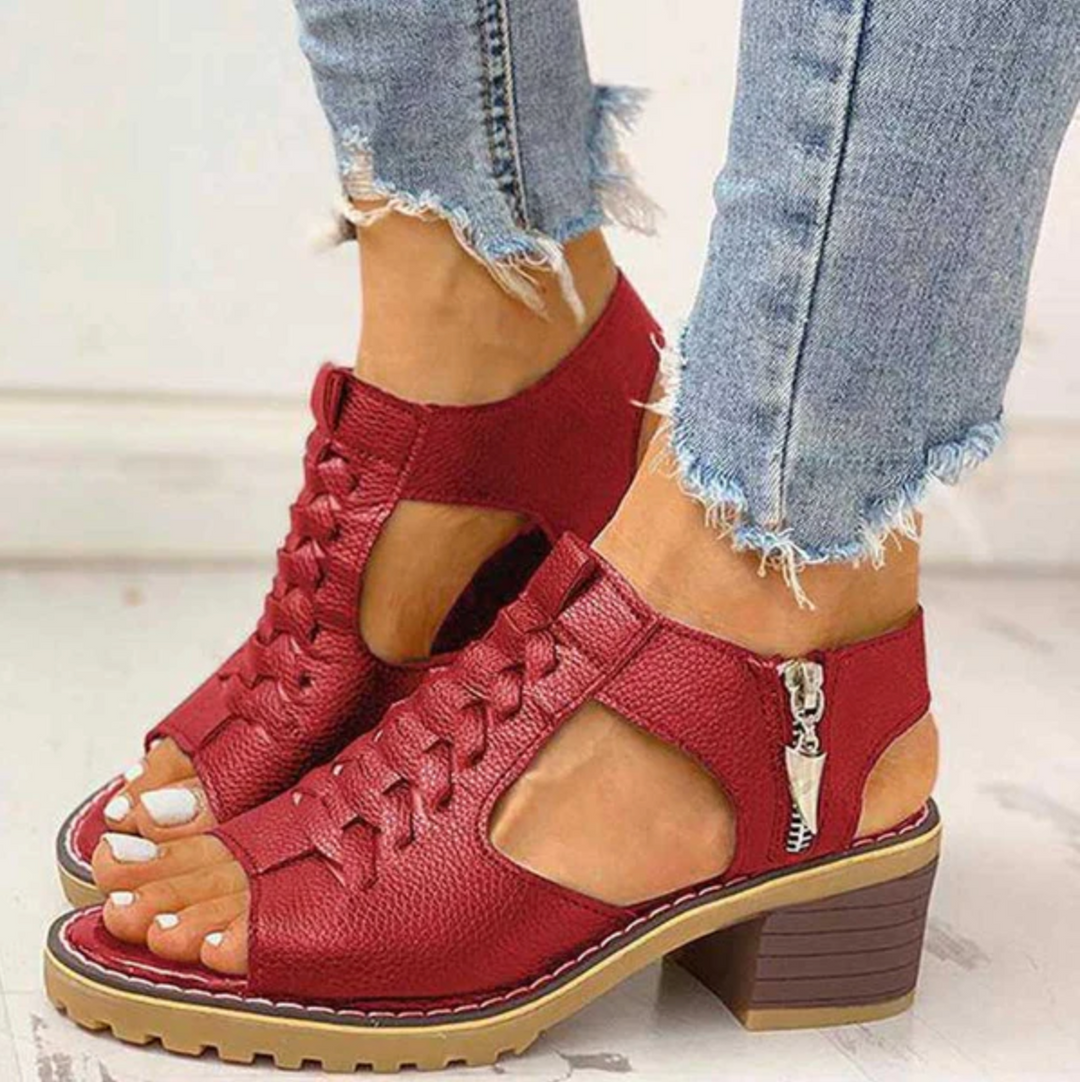 Natalie | Sandale cu toc gros stilate pentru vara