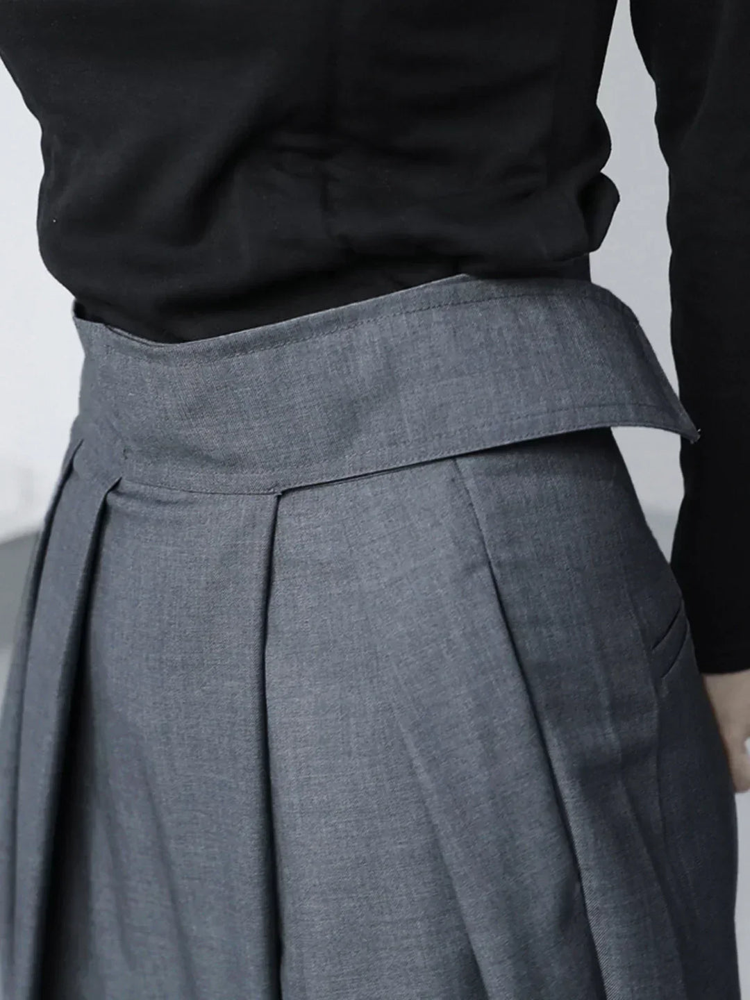 Pantaloni cu Velcro și Picior Larg