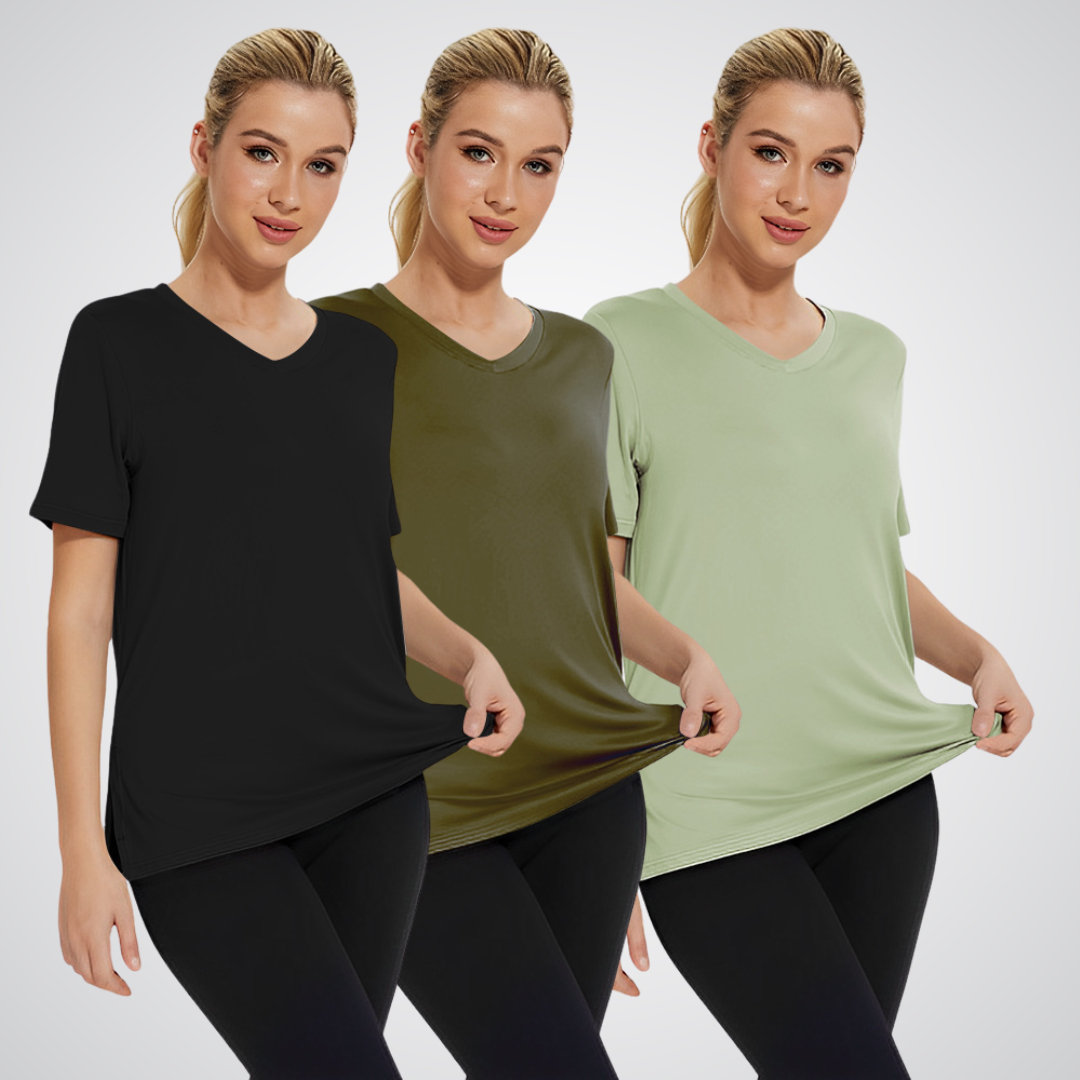 OLIVIA – TRICOU V-NECK PENTRU ZILE OBISNUITE (PACHET DE 3)