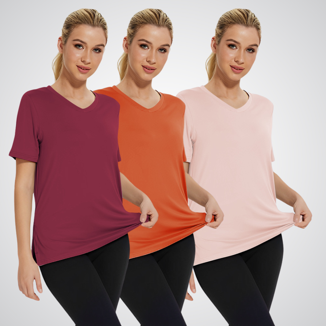 OLIVIA – TRICOU V-NECK PENTRU ZILE OBISNUITE (PACHET DE 3)