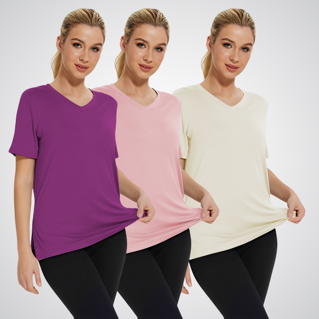 OLIVIA – TRICOU V-NECK PENTRU ZILE OBISNUITE (PACHET DE 3)
