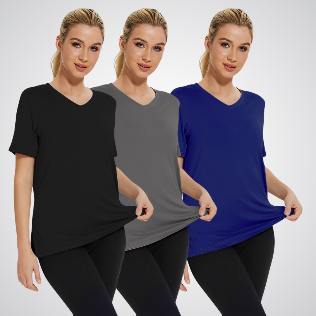 OLIVIA – TRICOU V-NECK PENTRU ZILE OBISNUITE (PACHET DE 3)