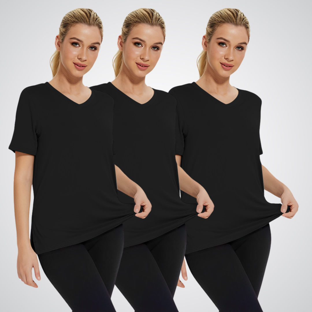 OLIVIA – TRICOU V-NECK PENTRU ZILE OBISNUITE (PACHET DE 3)