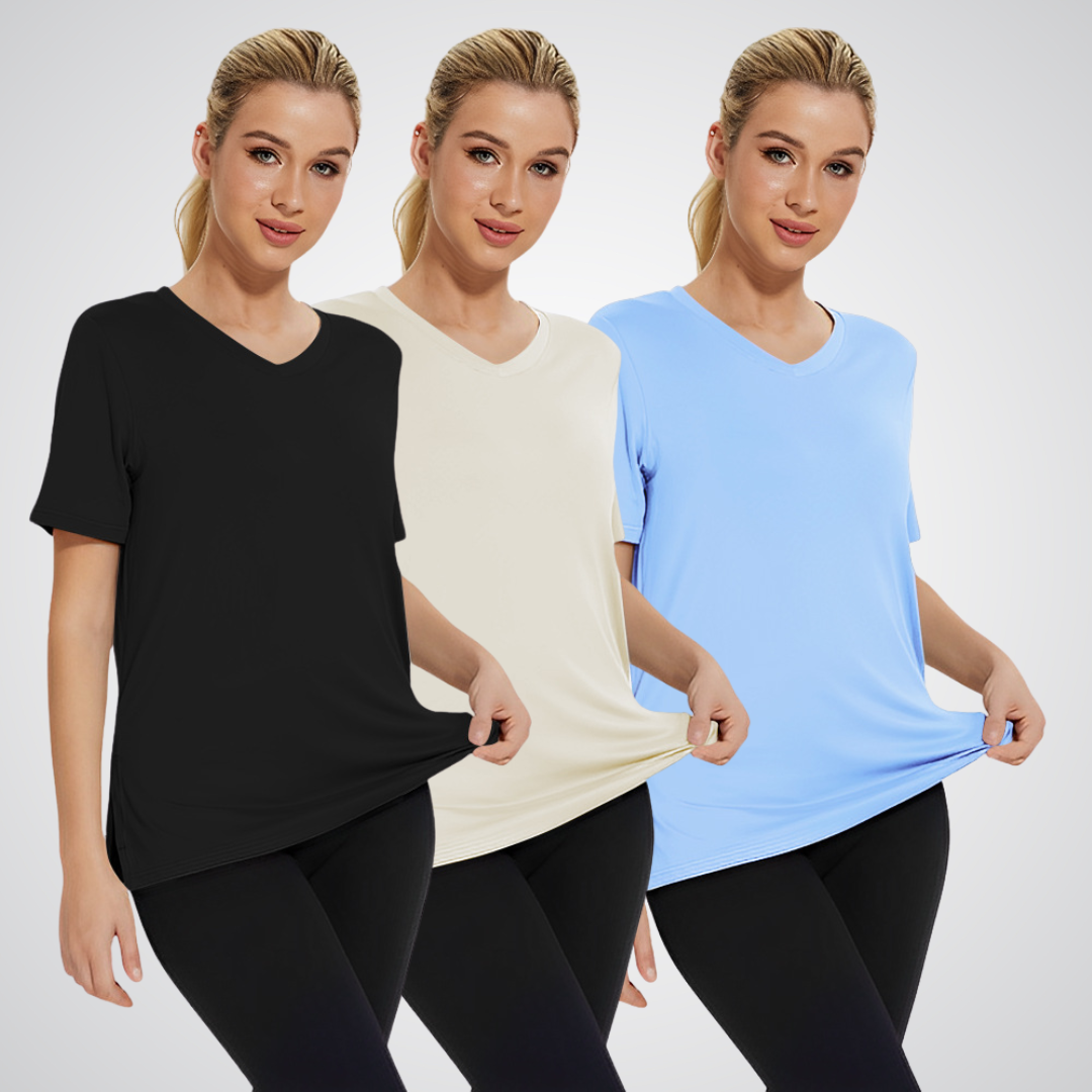 OLIVIA – TRICOU V-NECK PENTRU ZILE OBISNUITE (PACHET DE 3)