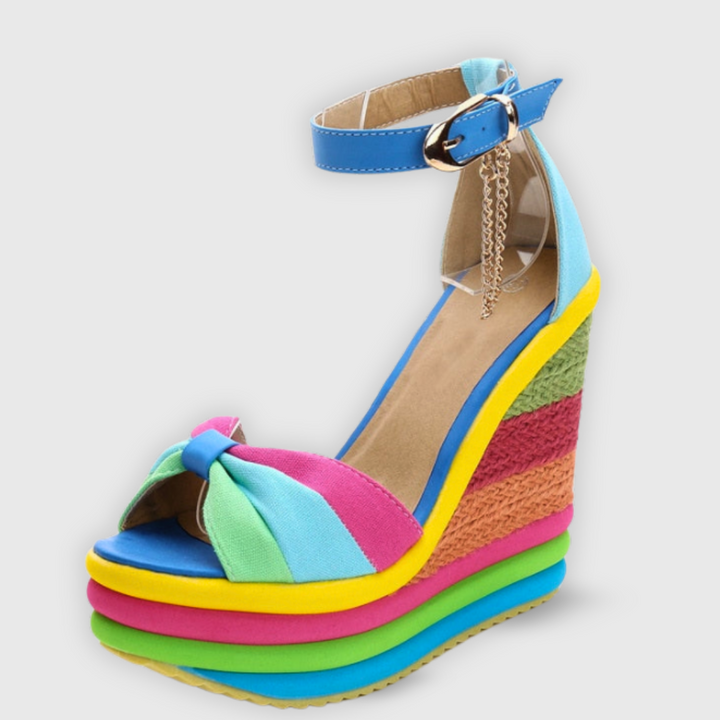 Monica | Sandale wedge colorate și elegante pentru vară