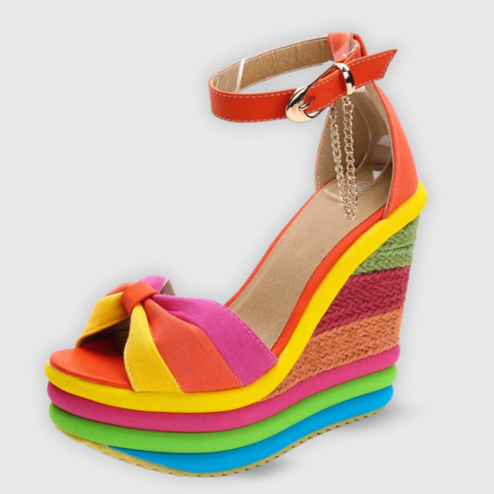 Monica | Sandale wedge colorate și elegante pentru vară