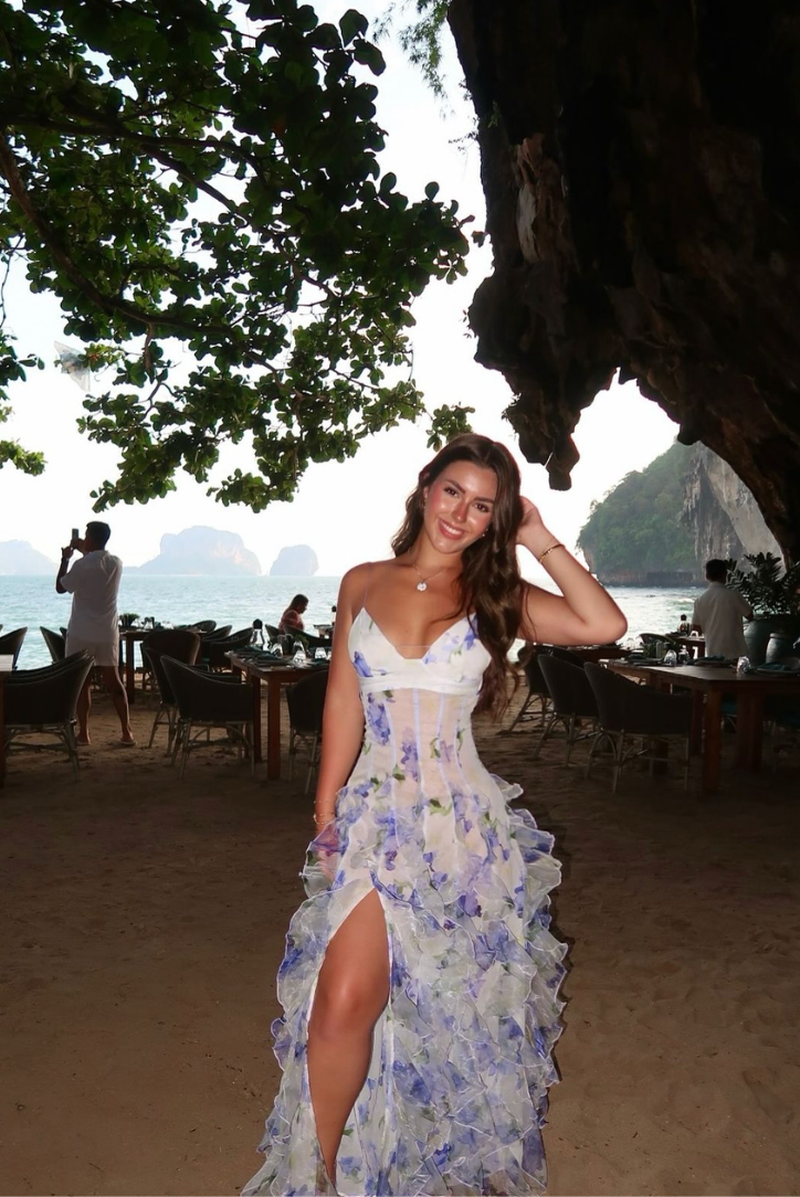 ODESSA – ROCHIE MAXI CU VOLANE ȘI SPATE ÎN CRUCE