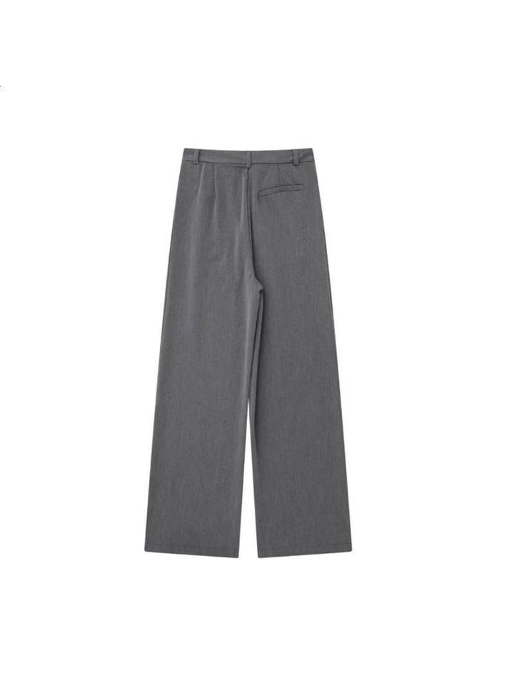 Pantaloni Eleganți Casual, Lejeri, cu Talie Înaltă și Croială Dreaptă