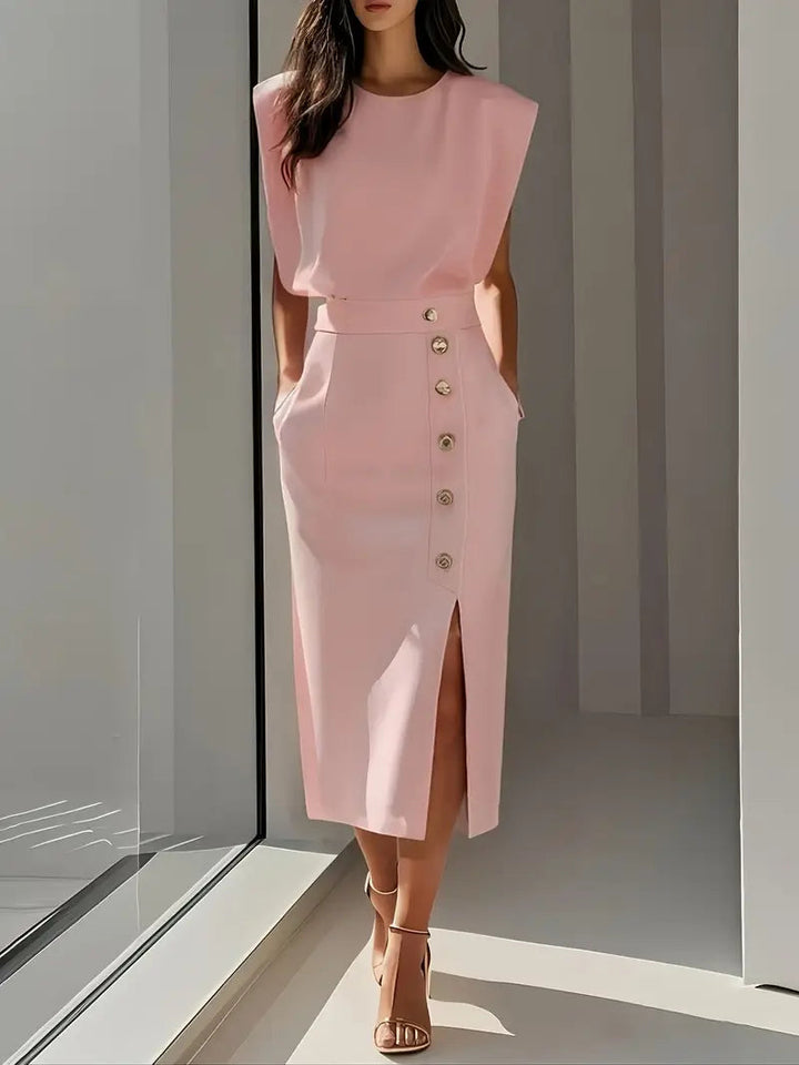 Louvenia | Rochie Midi Cu Fante Laterale