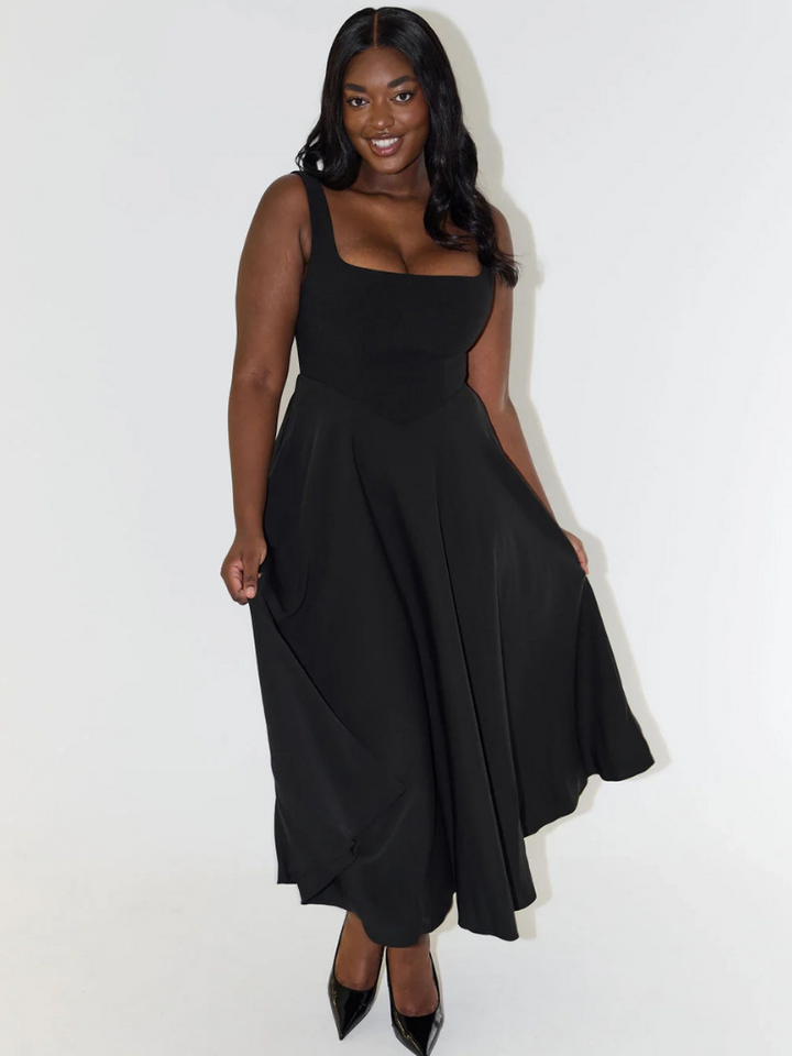 Rochie Midi Corset Fără Mâneci pentru Femei 