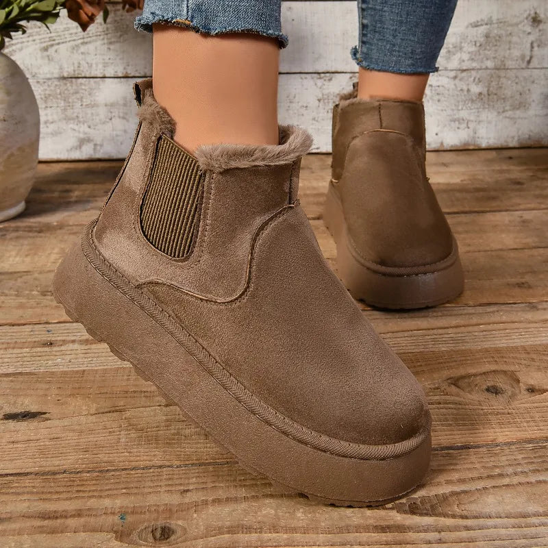 SnowLuxe™ | Botine din Suede cu Blană pentru Femei
