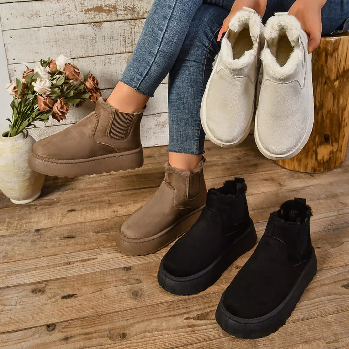 SnowLuxe™ | Botine din Suede cu Blană pentru Femei