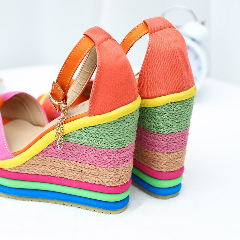 Monica | Sandale wedge colorate și elegante pentru vară