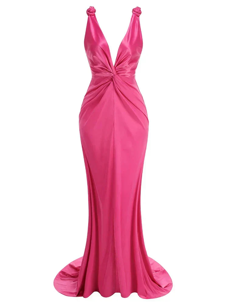 Zoey | Rochie Maxi Fără Mâneci cu Plisaje Subțiri