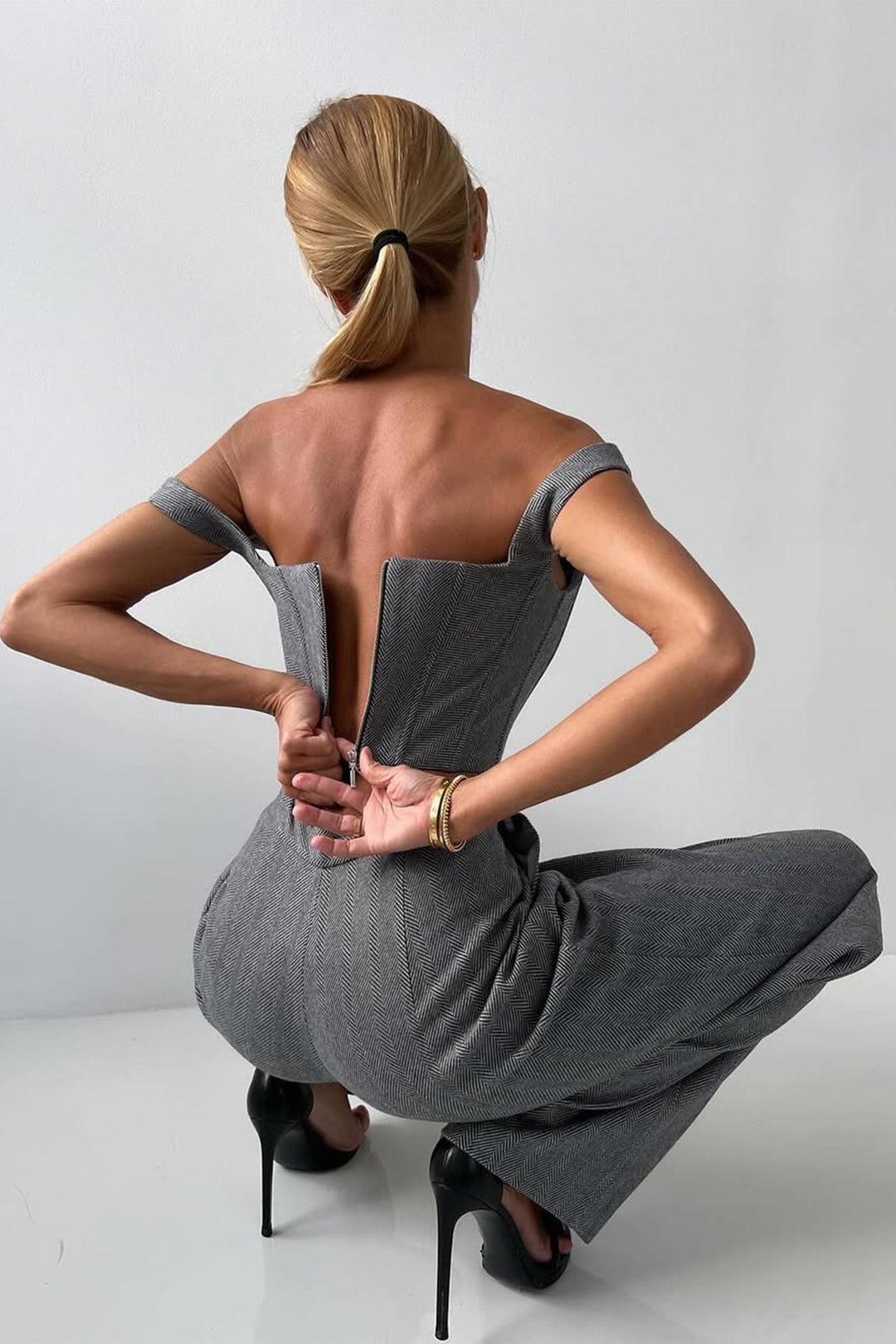 Gratie | Set din Trei Piese cu Sacou cu Două Rânduri de Nasturi 