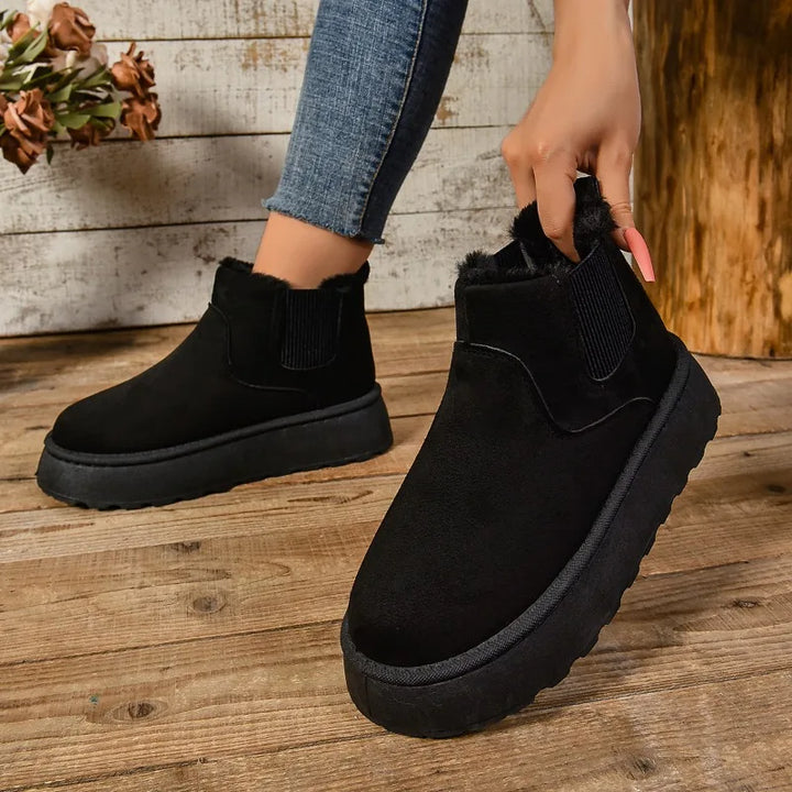 SnowLuxe™ | Botine din Suede cu Blană pentru Femei