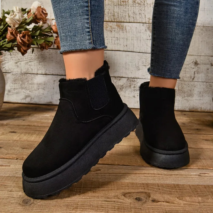 SnowLuxe™ | Botine din Suede cu Blană pentru Femei