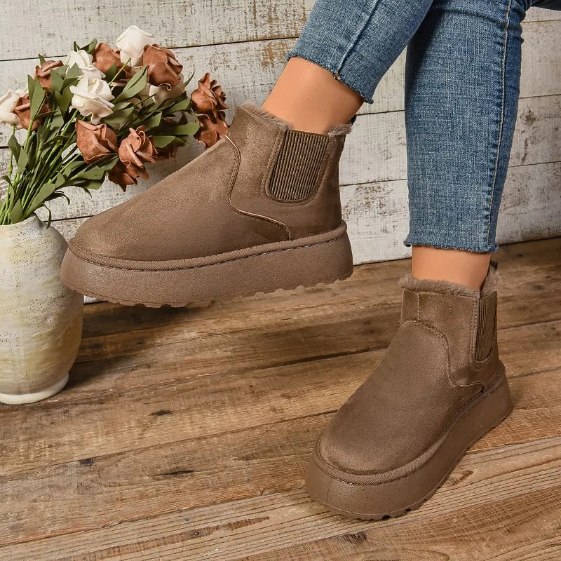 SnowLuxe™ | Botine din Suede cu Blană pentru Femei