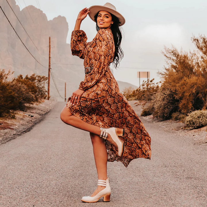 Zoey - Eleganță Vintage Pantofi cu Toc din Piele