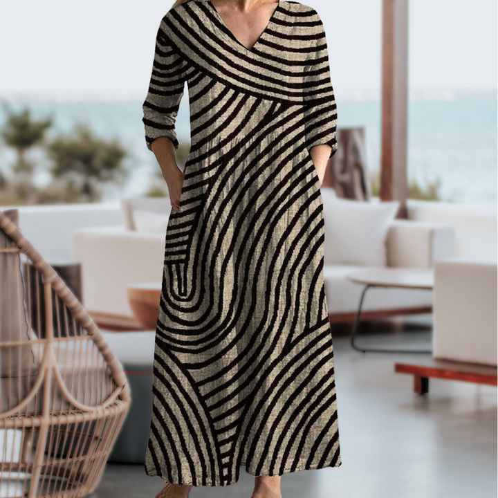 Kaida – Rochie Vintage cu Dungi 
