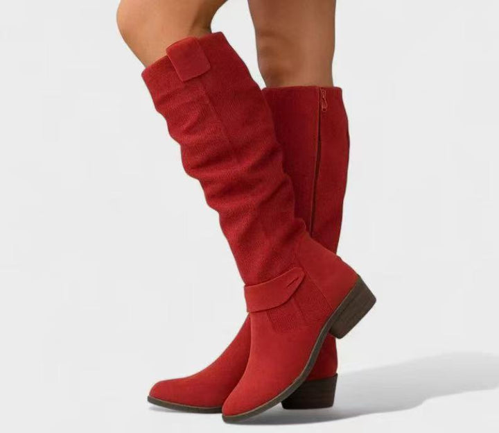 Noemi | Cizme Slouchy din piele de căprioară pentru genunchi