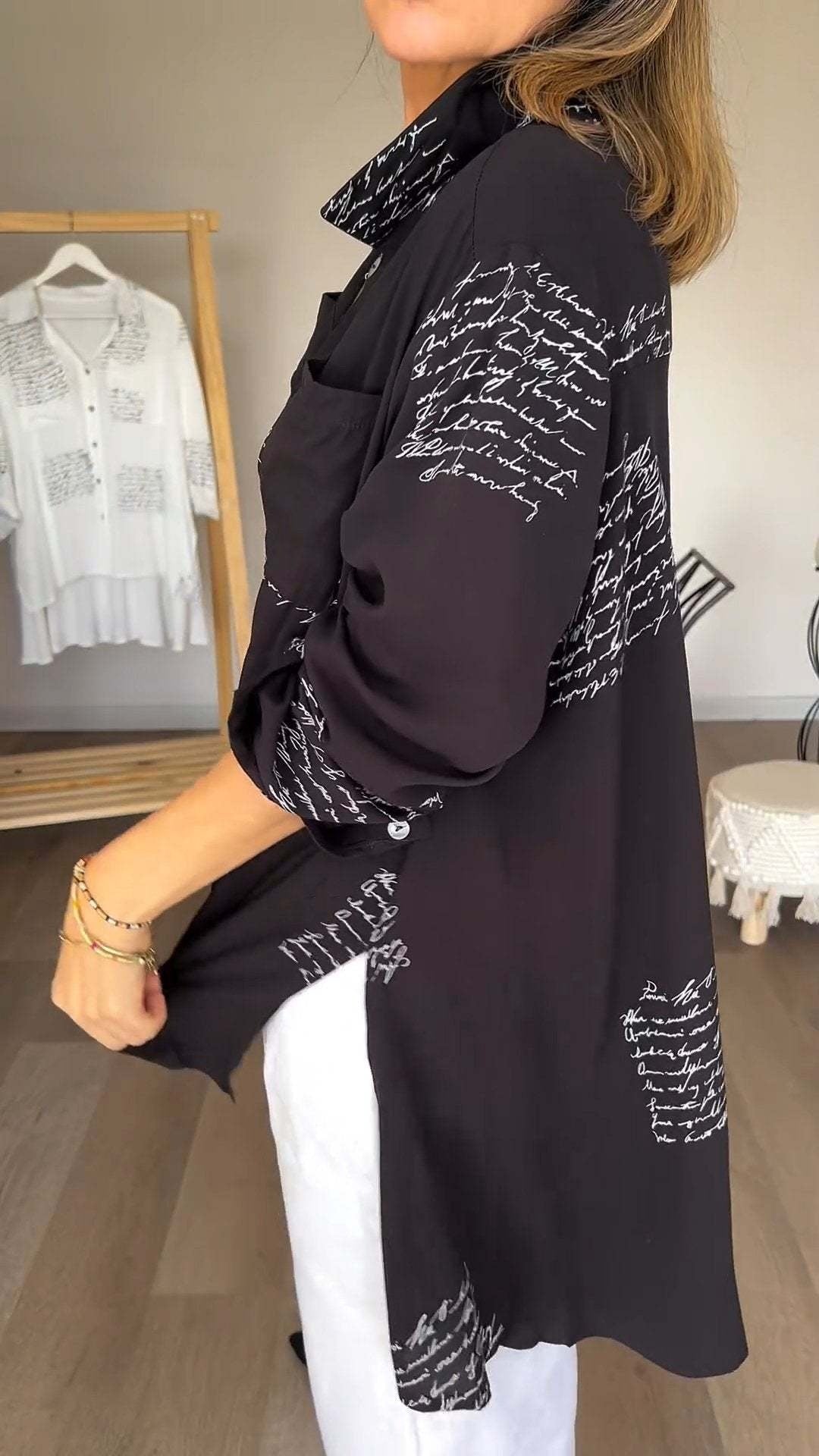 Skylar – Cămașă cu butoni scrisă de mână