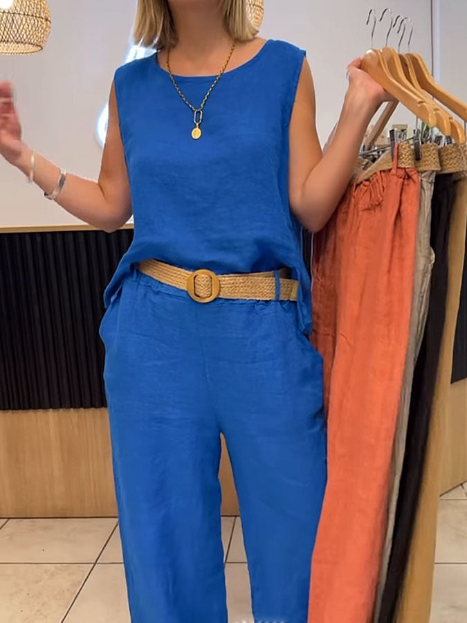 Audrey – Salopetă de Vară Ușoară fără Mâneci