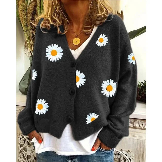 ANNELINA | Cardigan cu imprimeu floral, casual, elegant