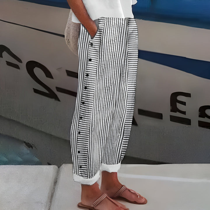 Dagny | Pantaloni Stripe de Vară Eleganți
