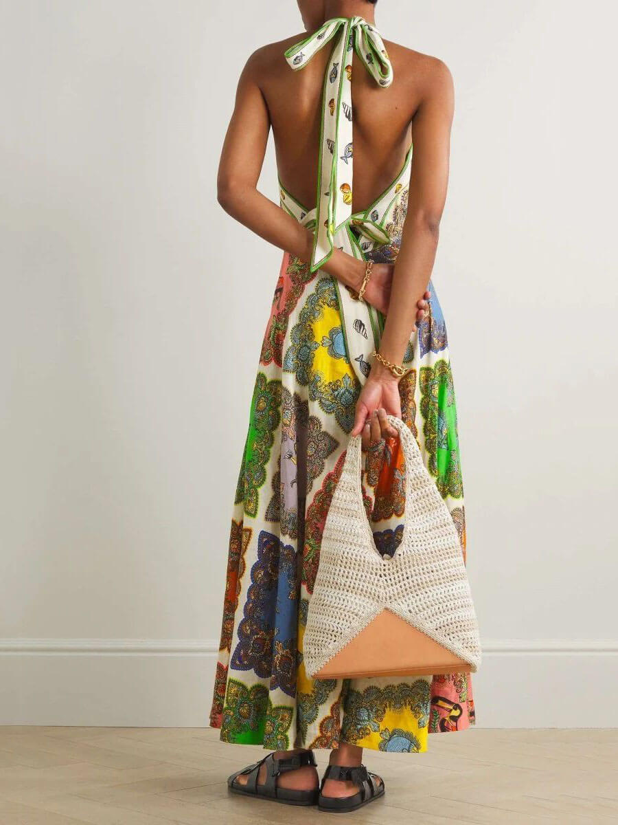 Rochia Maxi Halter Boho Luxe